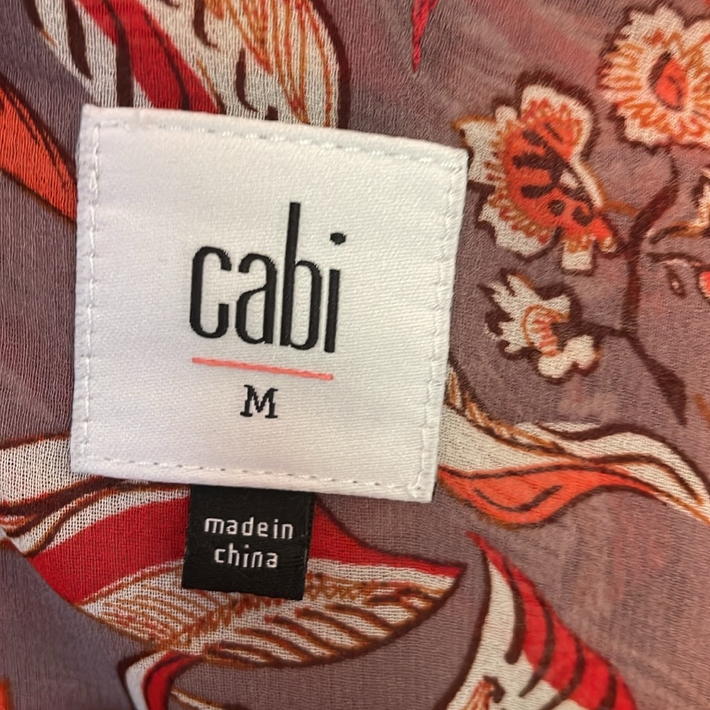 Cabi Sleeveless Blouse With Birds & Flowers Sz M